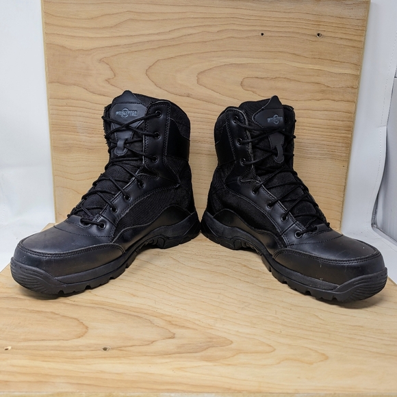 Interceptor Men’s Tactical Boots Lace Up Bike Boots Riding Boots Black Sz 12 - Picture 4 of 7